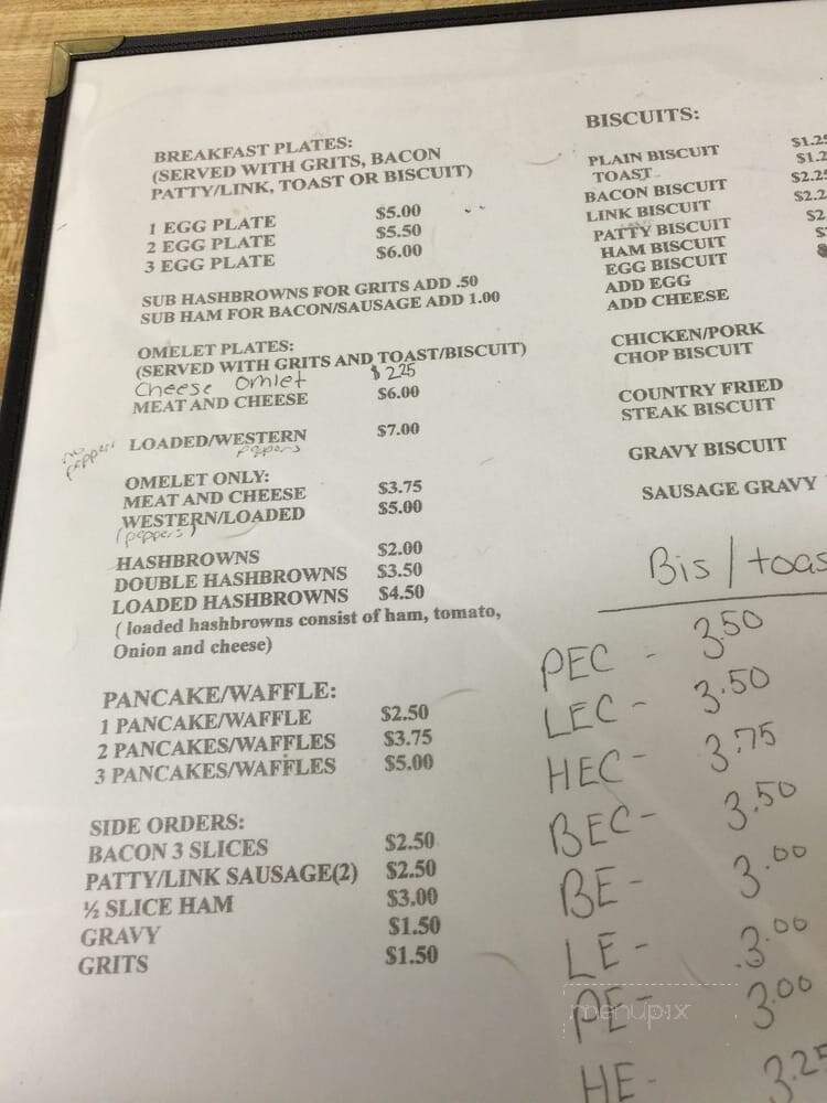 Gary's Cafe - River Falls, AL menu_pic