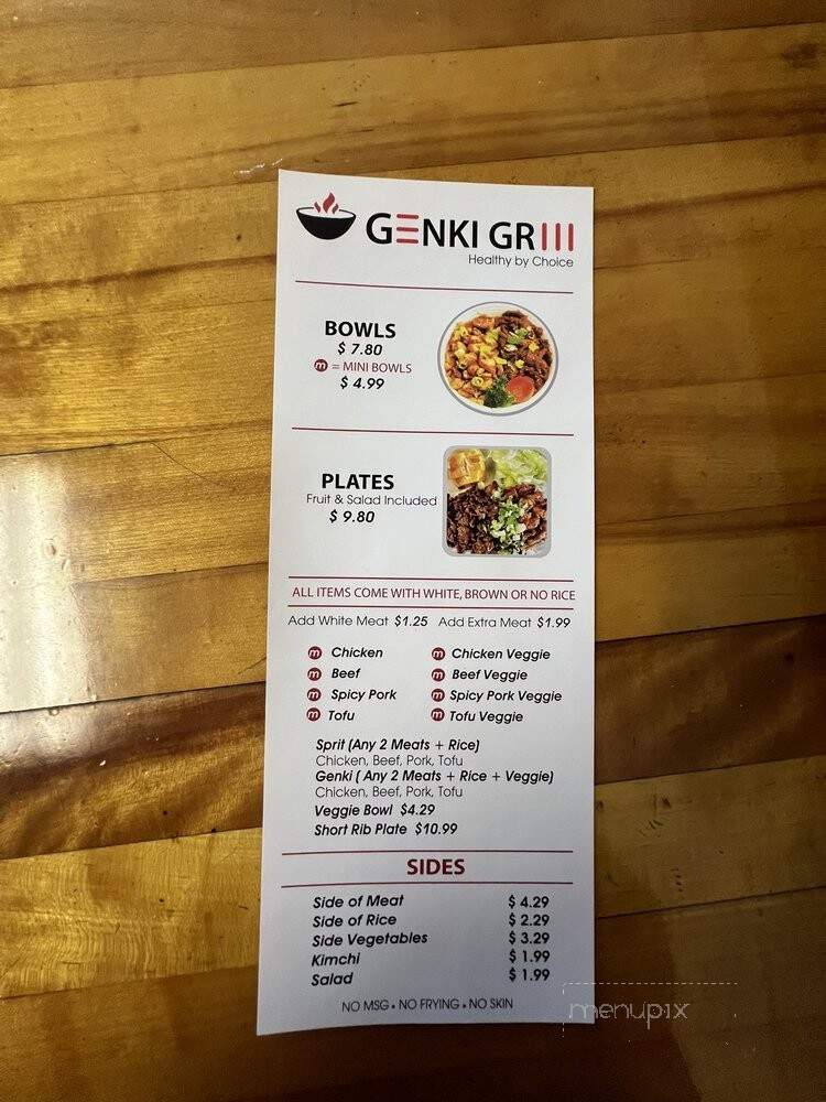 Genki Grill - Orange, CA menu_pic