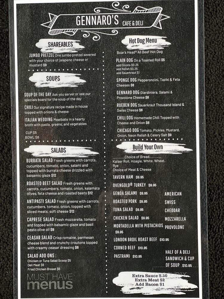 Gennaro's Italian Cafe & Deli - Tarpon Springs, FL menu_pic