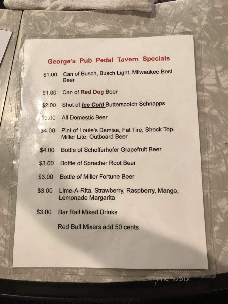 George's Pub - Milwaukee, WI menu_pic