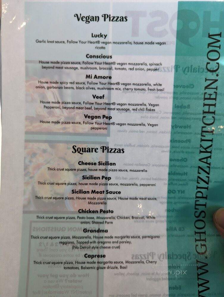 Ghost Pizza Kitchen - Huntington Beach, CA menu_pic