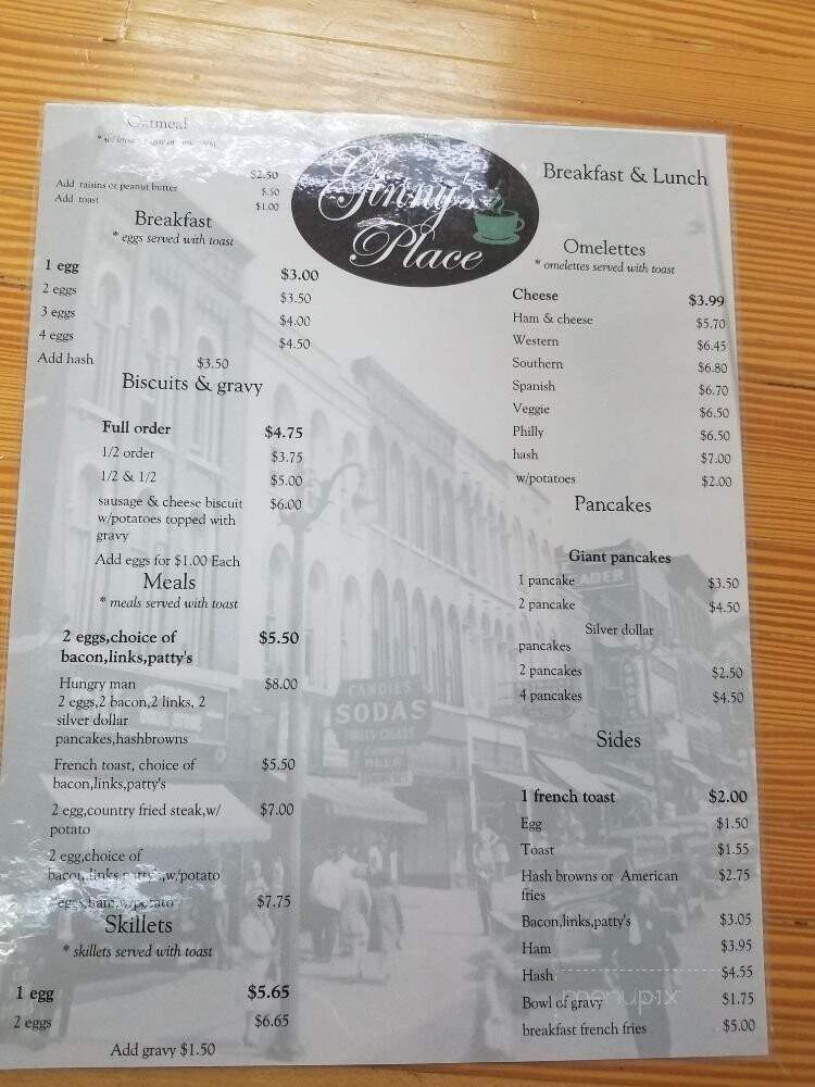 Ginny's Place - Niles, MI menu_pic