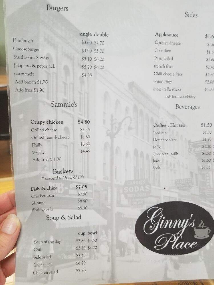 Ginny's Place - Niles, MI menu_pic