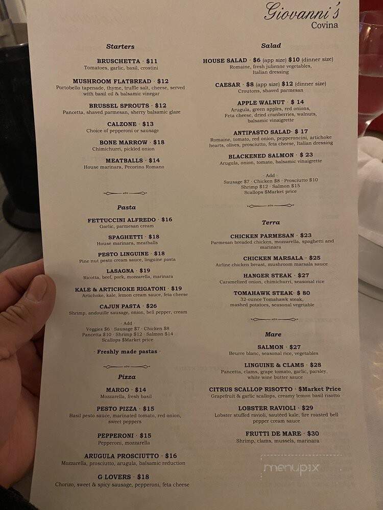 Giovanni's Ristorante - Covina, CA menu_pic