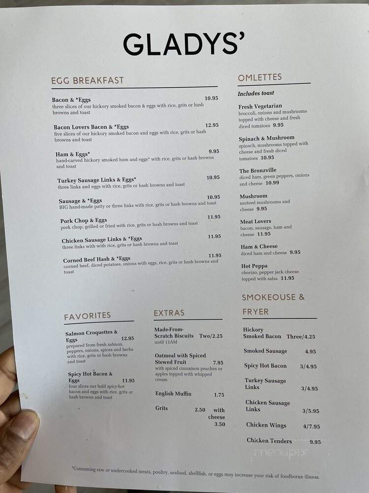 Glady's Restaurant - Chicago, IL menu_pic