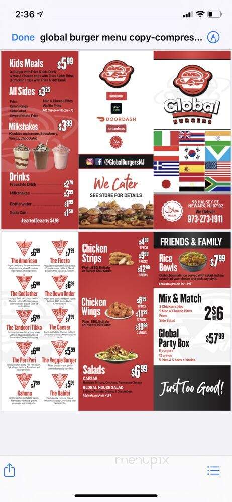 Global Burgers - Newark, NJ menu_pic