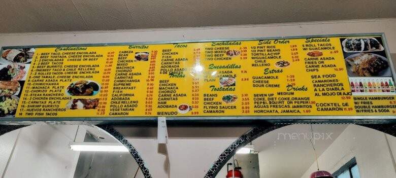 Gloria's Taco Shop - San Diego, CA menu_pic