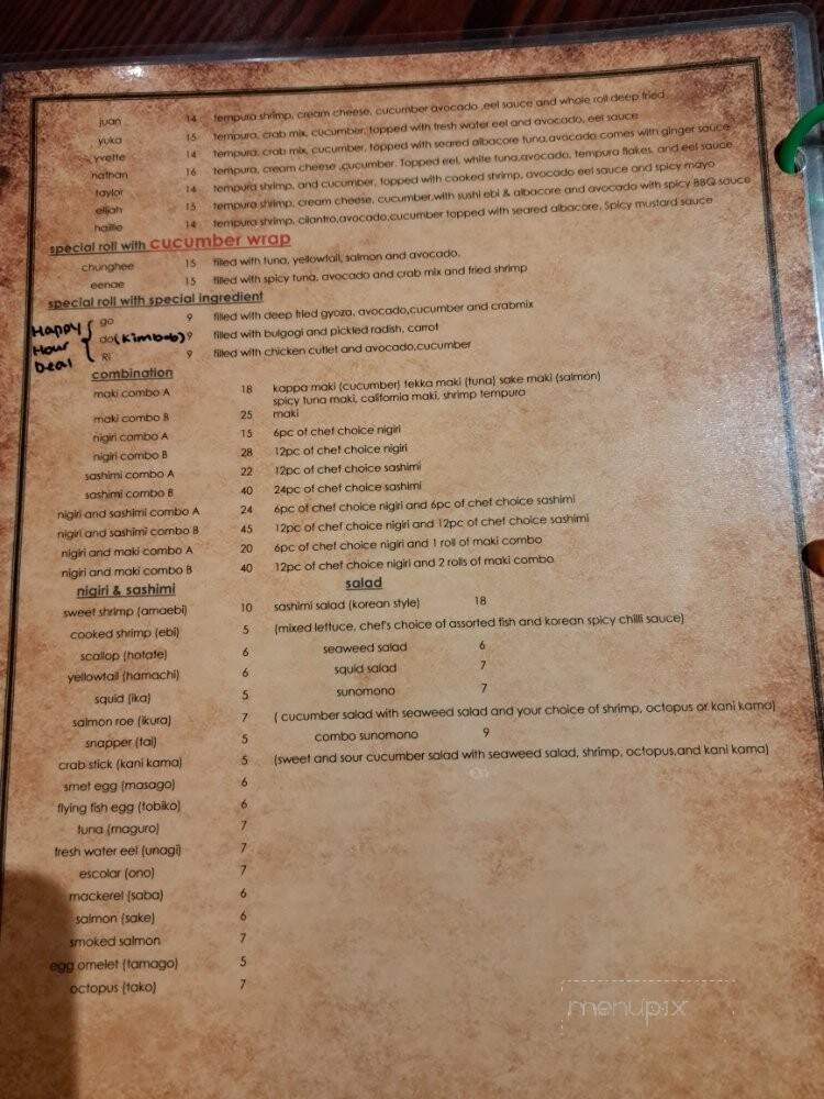 Godori Japanese and Korean Fusion - San Antonio, TX menu_pic