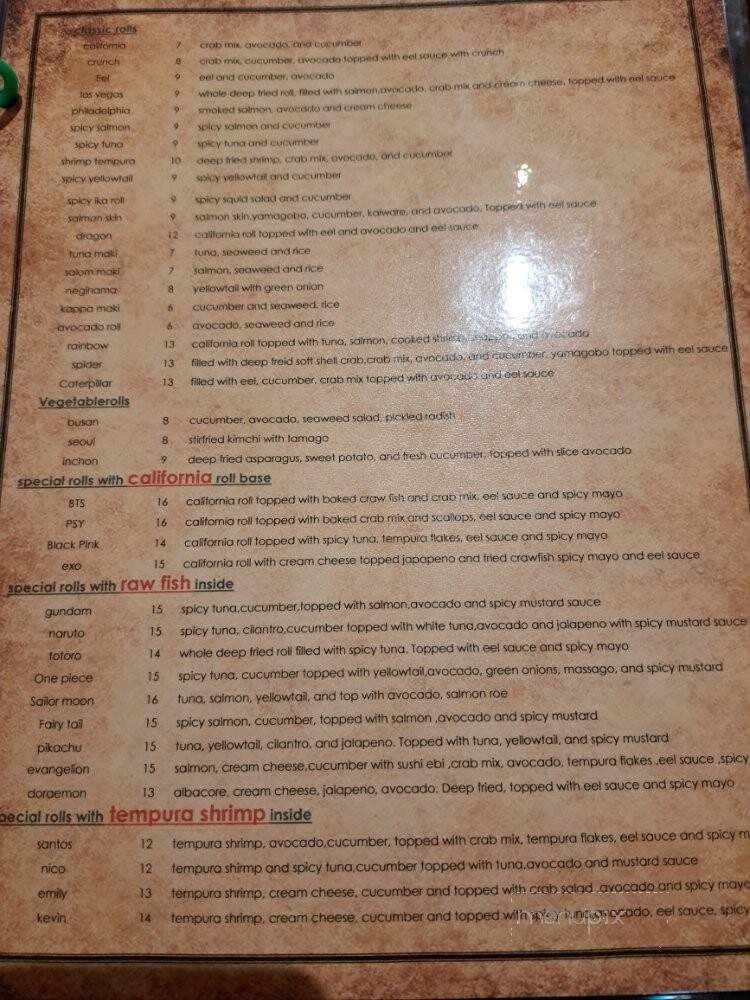 Godori Japanese and Korean Fusion - San Antonio, TX menu_pic