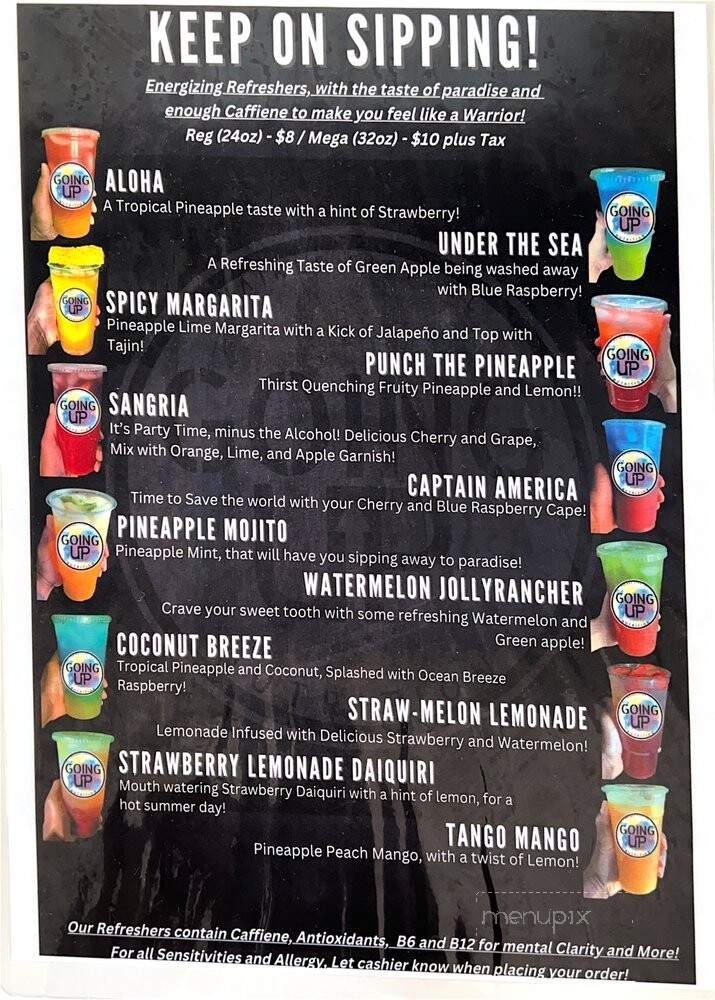 Going Up Nutrition - Haines City, FL menu_pic
