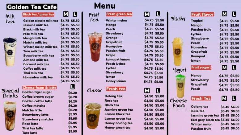 Golden Tea Cafe - Lowell, MA menu_pic