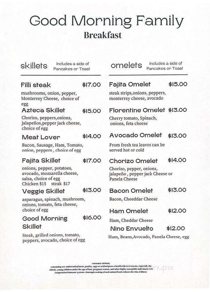 Good Morning Family - West Chicago, IL menu_pic