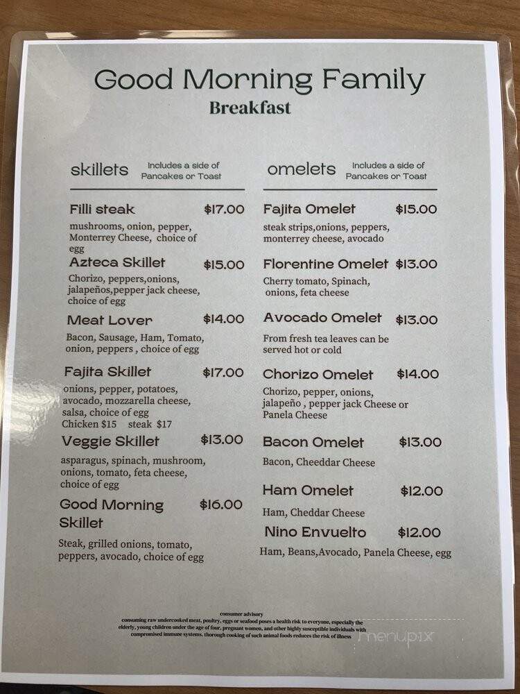 Good Morning Family - West Chicago, IL menu_pic