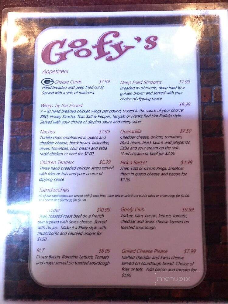 Goofy's - Seattle, WA menu_pic