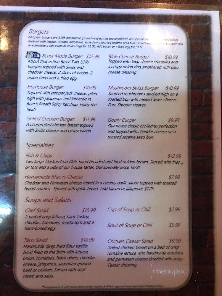 Goofy's - Seattle, WA menu_pic