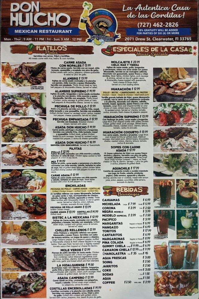 Gordatas Donhyecho - Clearwater, FL menu_pic