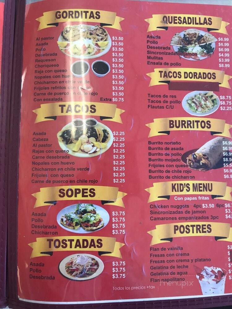 Gorditas La Nortena - Huntington Park, CA menu_pic