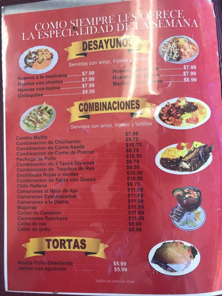 Gorditas La Nortena - Huntington Park, CA menu_pic