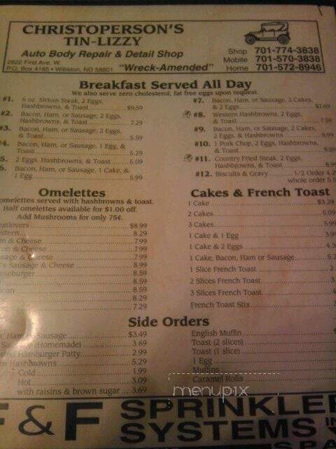 Douglas Family Restaurant - Sharon, ON menu_pic