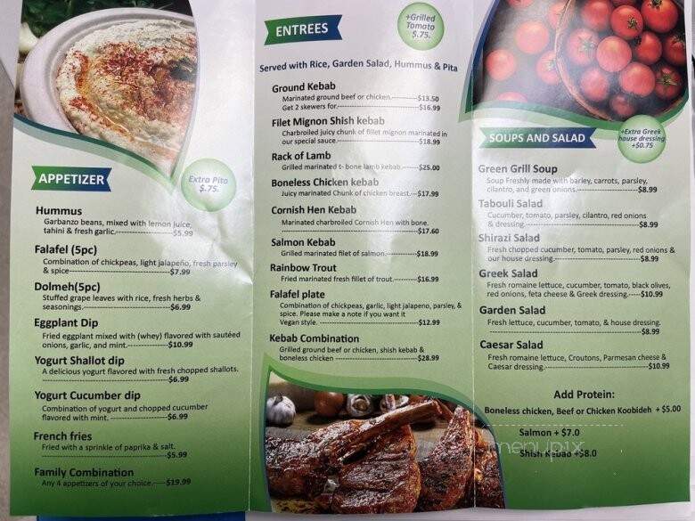 Green Grill Mediterranean - Los Angeles, CA menu_pic