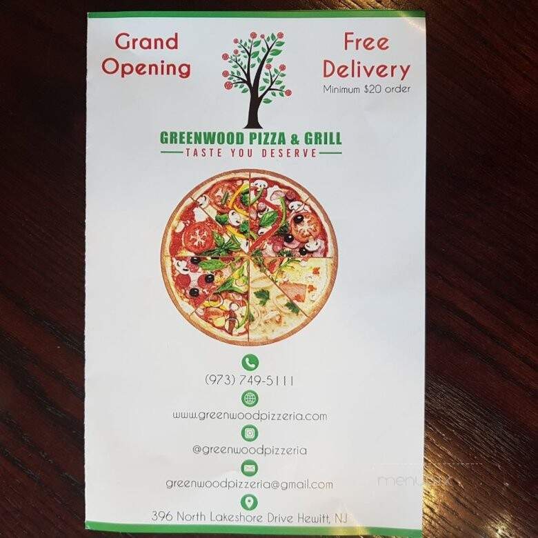 Greenwood Pizza and Grill - Hewitt, NJ menu_pic