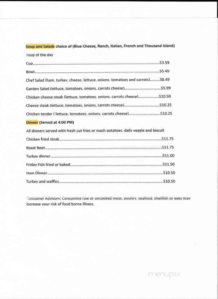 Grim's Diner - Williamsport, PA menu_pic