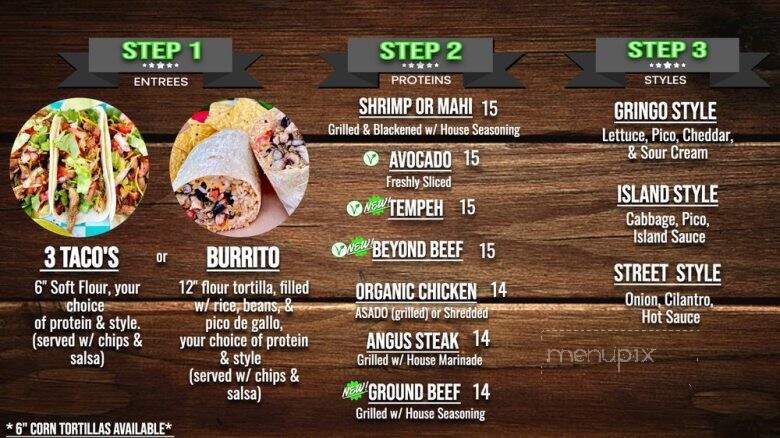 Gringos Tacos - St. Augustine, FL menu_pic