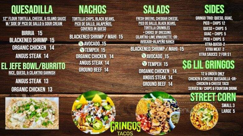 Gringos Tacos - St. Augustine, FL menu_pic