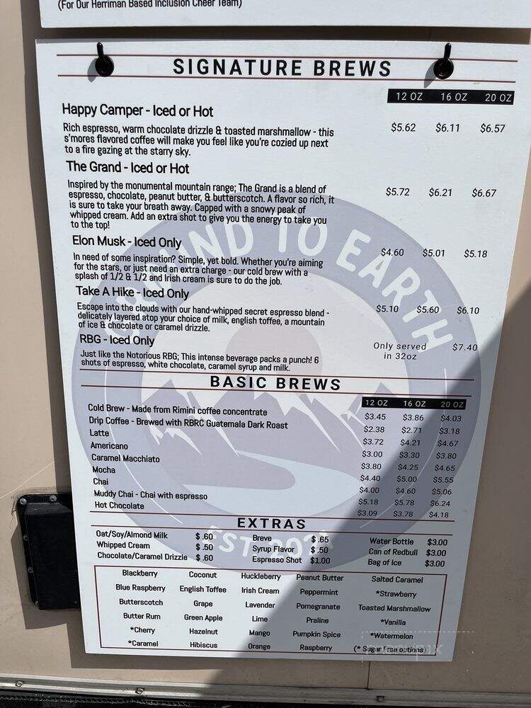 Ground To Earth Mobile Drink Bar - South Jordan, UT menu_pic