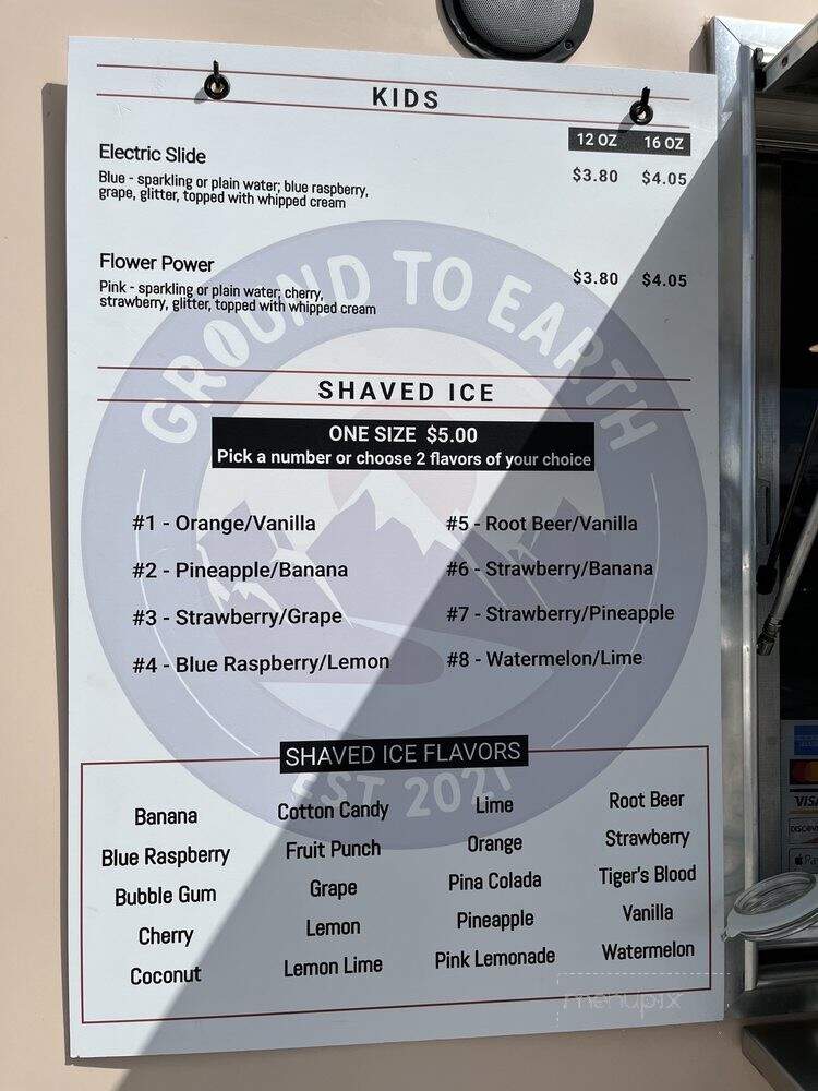 Ground To Earth Mobile Drink Bar - South Jordan, UT menu_pic