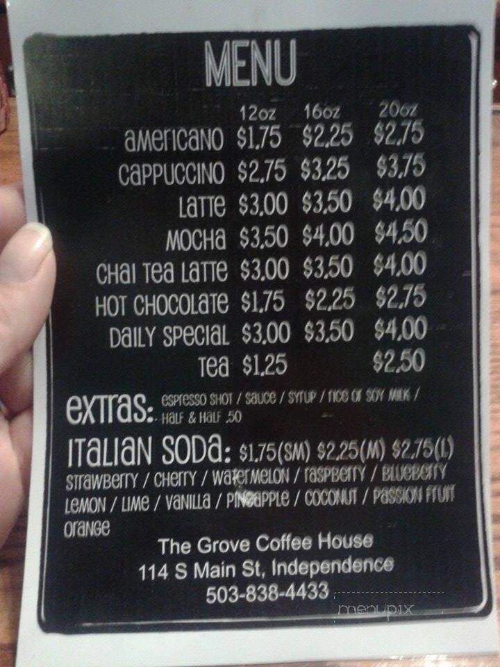 Grove Coffee Shop - Independence, OR menu_pic