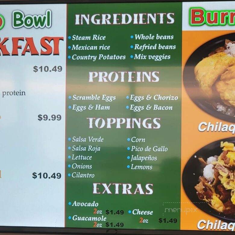 Grullense Burrito Bowl - Hanford, CA menu_pic