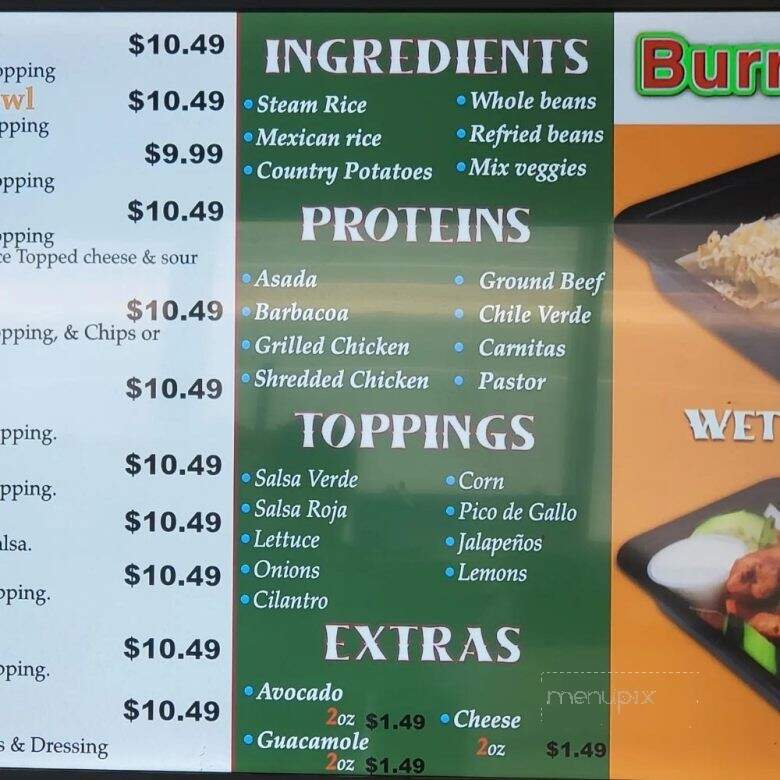 Grullense Burrito Bowl - Hanford, CA menu_pic