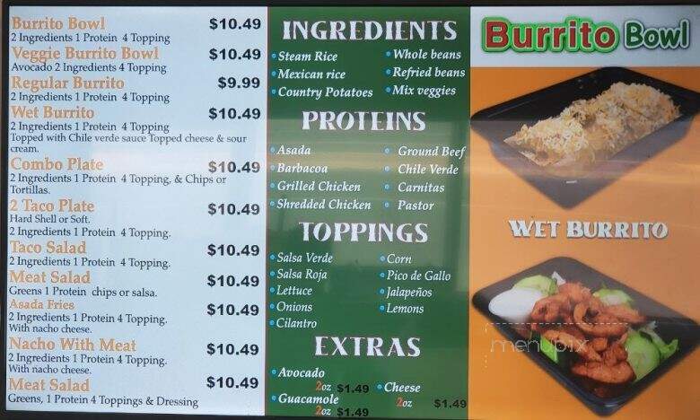 Grullense Burrito Bowl - Hanford, CA menu_pic