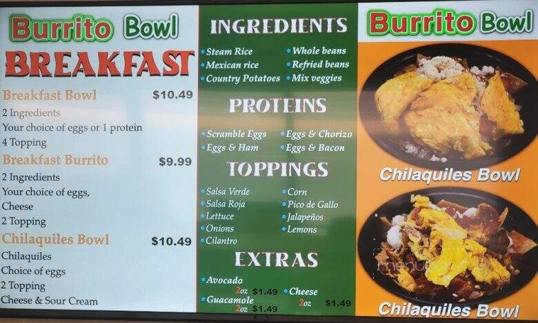 Grullense Burrito Bowl - Hanford, CA menu_pic