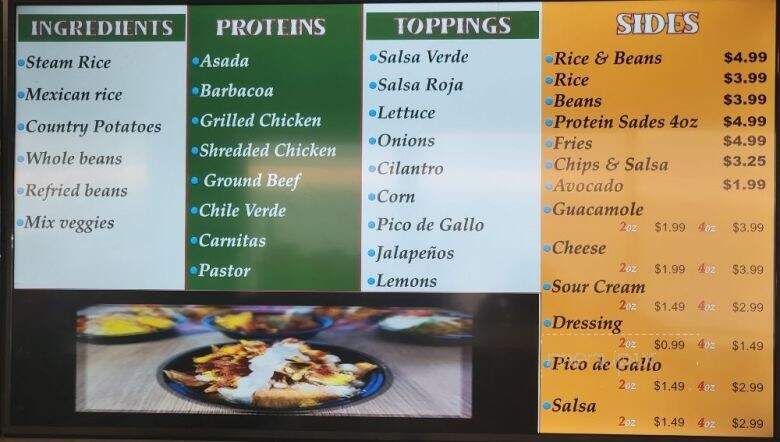 Grullense Burrito Bowl - Hanford, CA menu_pic