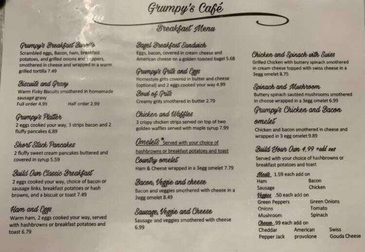 Grumpy's Cafe - Knob Noster, MO menu_pic