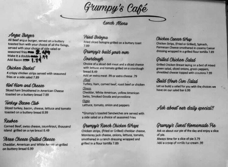 Grumpy's Cafe - Knob Noster, MO menu_pic