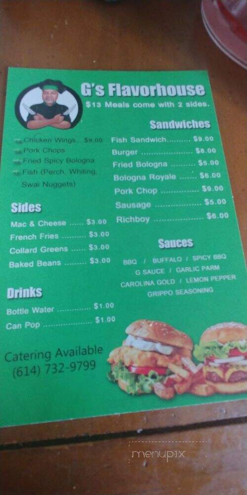 G's Flavor House - Columbus, OH menu_pic