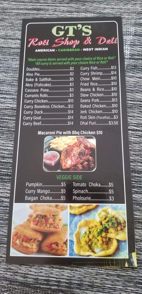 GT's Roti Shop & Deli - Bergenfield, NJ menu_pic