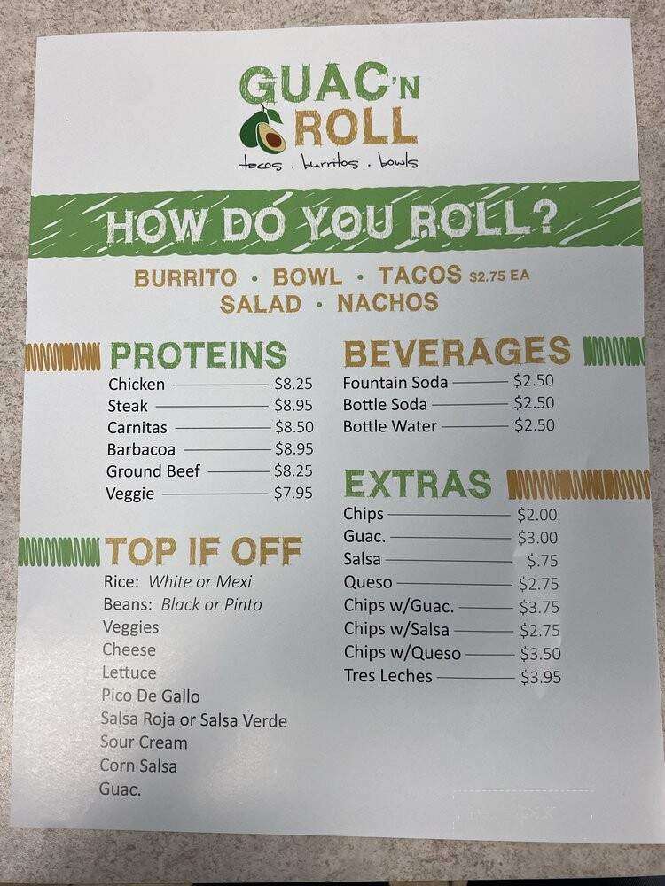 Guac N' Roll - New Richmond, WI menu_pic