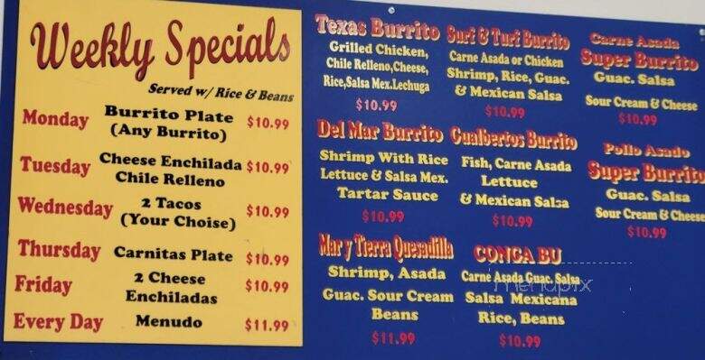 Gualberto's 2 - San Diego, CA menu_pic
