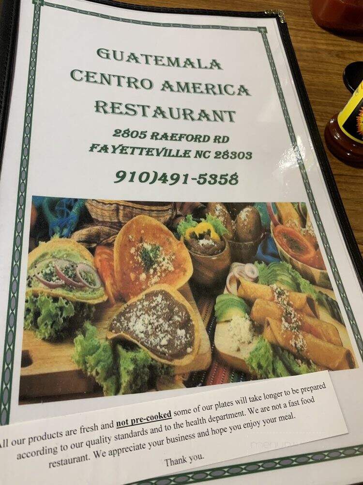 Guatemala Centro America Restaurant - Fayetteville, NC menu_pic