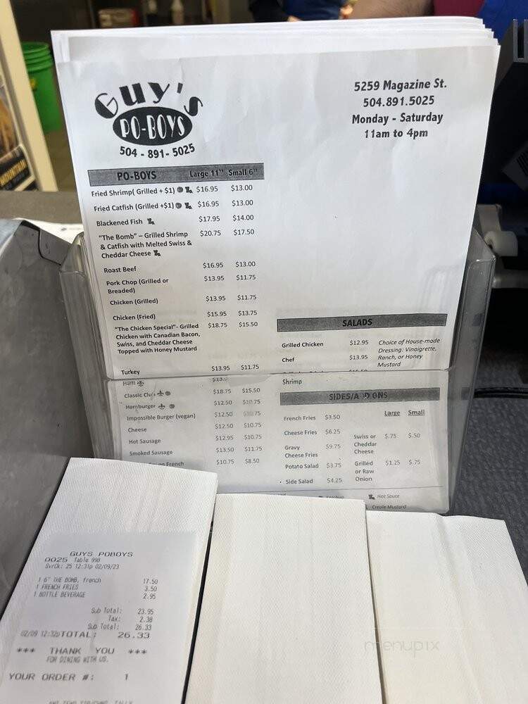 Guy's Food Store - New Orleans, LA menu_pic