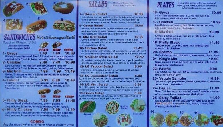 Gyros King - Hendersonville, TN menu_pic