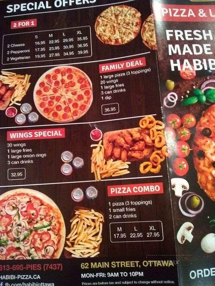 Habibi Pizza & Pies - Ottawa, ON menu_pic