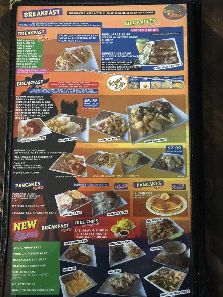 Hacienda Jalisco - Austin, TX menu_pic