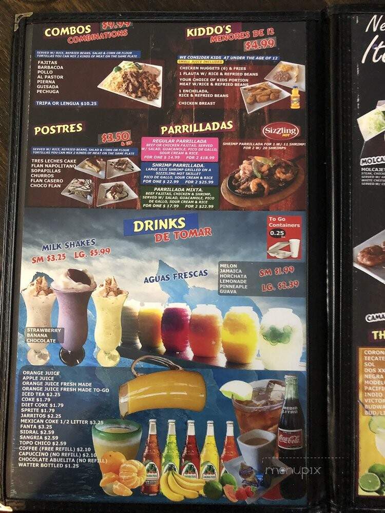 Hacienda Jalisco - Austin, TX menu_pic