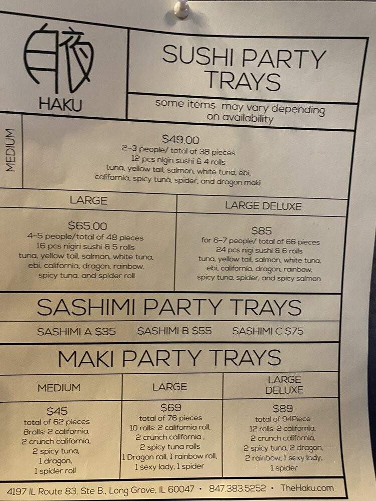 Hakuya Sushi - Long Grove, IL