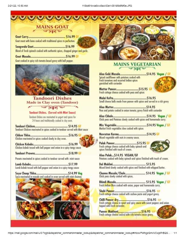 Haldi Fine Indian Cuisine - Jasper, AB menu_pic